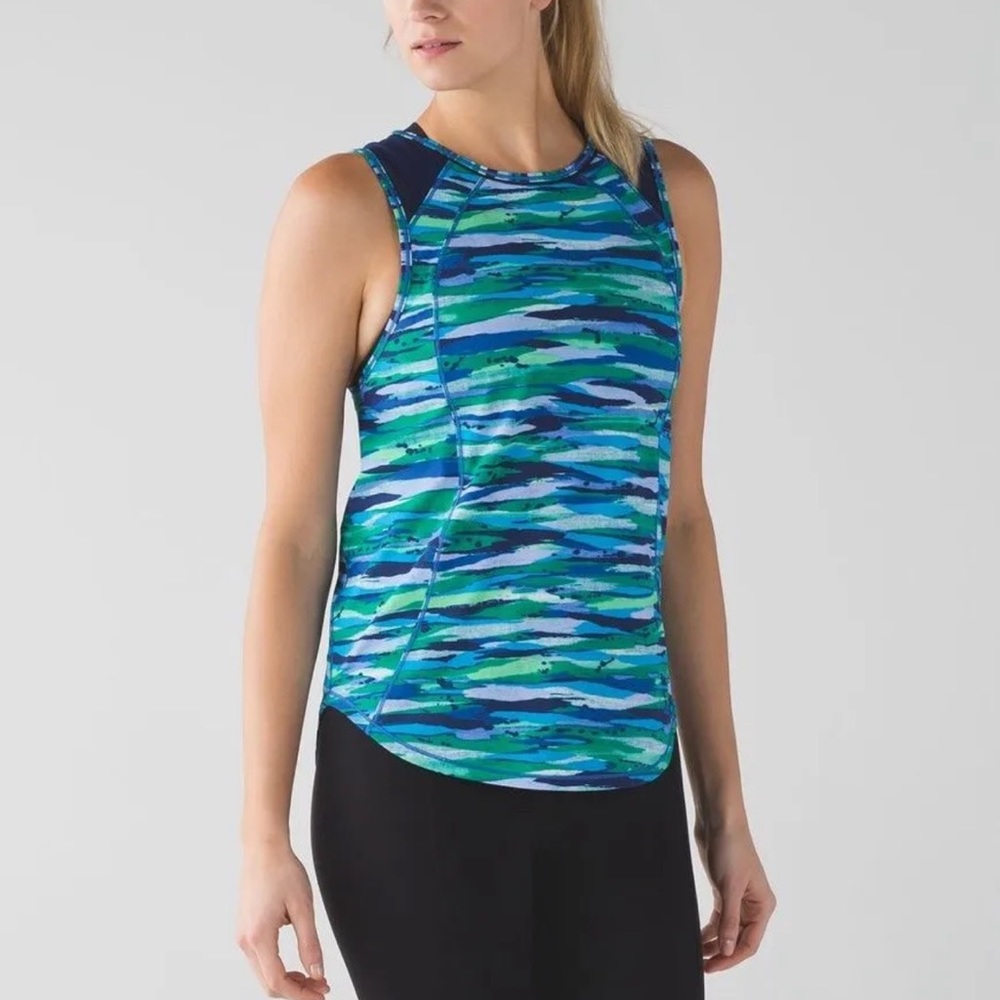 Lululemon Sculpt Tank Seven Wonders Multi Hero Blue